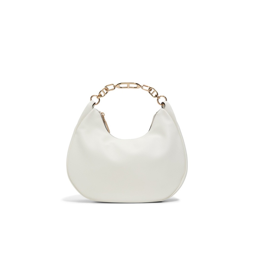 Aldo White Hobo Bag with Gold Chain